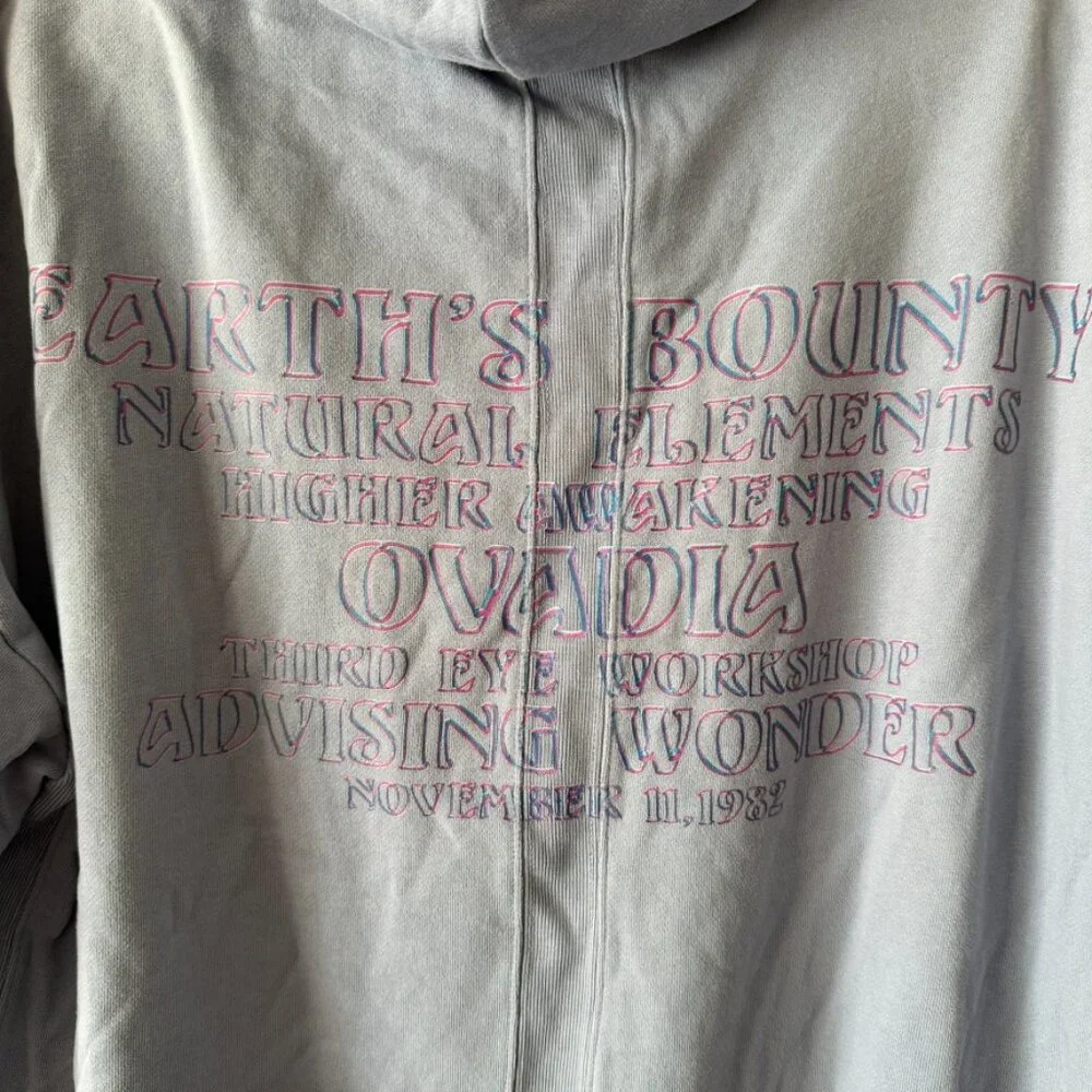 Ovadia & Sons Earth’s Bounty Graphic Hoodie Blue L - Picture 3 of 4